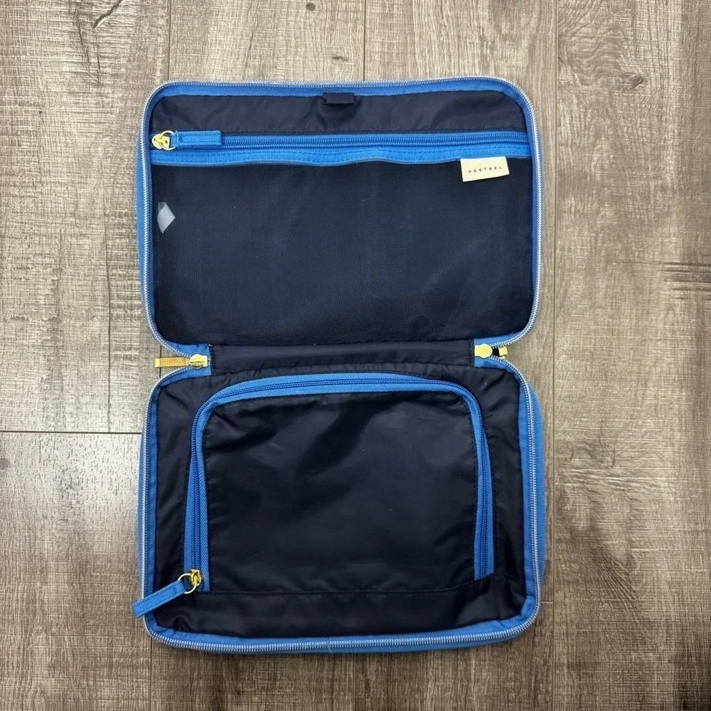 Kestrel Aqua Blue Zip Around Makeup Bag